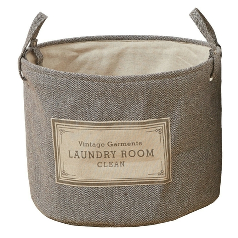 Canasto de Tela Redondo "Clean Dark Grey"