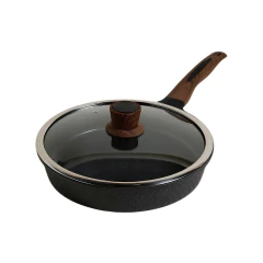 Sarten Dark Granite Tapa De Vidrio Asas Silicona 28 Cm