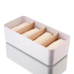 Mini Organizador Plástico Con División En Bambú (4 Espacios) - Vienna Hogar