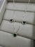 Conjunto coração verde escuro - Prata 925