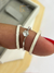 Par de alianças 3mm diamantadas retas + anel solitário (prata 950)