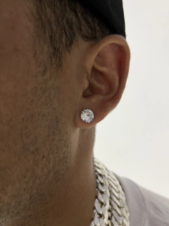 Par de brincos zircônia 9mm - Prata 925