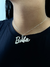 Colar veneziano feminino + pingente escrito "barbie" (prata 925)