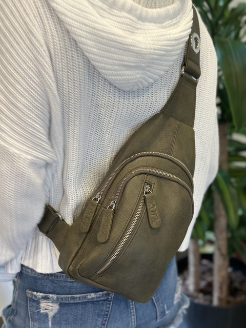 FRIDA CUERO GRANEADO PAMPA VERDE MILITAR - comprar online