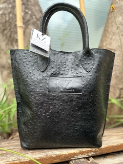 PAULA CUERO GRABADO NEGRO - KUTZ HANDBAGS