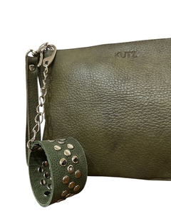 CAMELIA CUERO GRANEADO VERDE MILITAR - tienda online