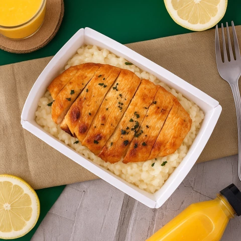 Frango grelhado com risoto de limão siciliano 300g - comprar online