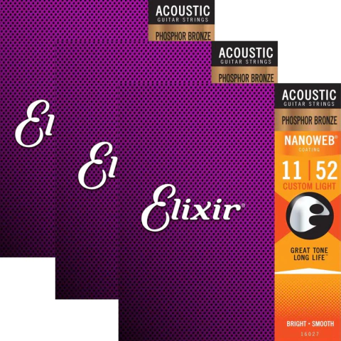 Pack Elixir Violão 0.11-052 Phosphor - Os melhores encordoamentos você encontra aqui.