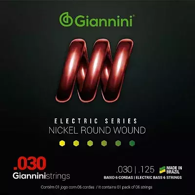 Encordoamento Giannini Baixo 6 Cordas 0.30-125
