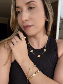 Pulseira trevo dourado - comprar online