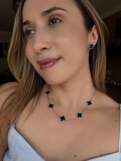 Colar trevo preto - comprar online