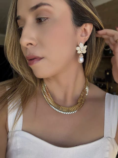 Brinco flor pérola - comprar online