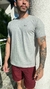 Camiseta Masculina - Algodão Fio 30 Penteado - Cinza Mescla na internet