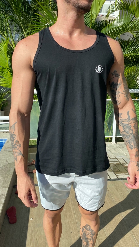 Regata Masculina - Algodão Fio 30 Penteado - Preto - comprar online