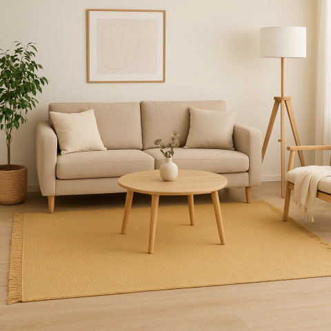 Alfombra Lisa Con Flecos 90x150 Cm - comprar online