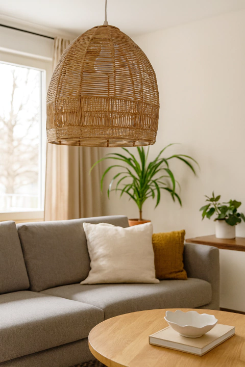 Lampara Colgante De Bambú