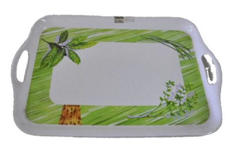 Bandeja De Plástico Rectangular Con Diseño