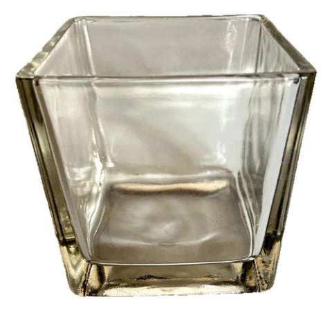 Macetero Chico De Vidrio Cuadrado