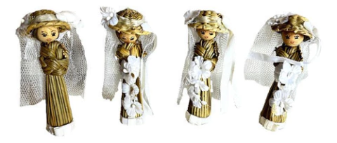 Muñecas De Madera De Decoracion Set X12