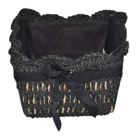 Cesto Negro Con Diseño