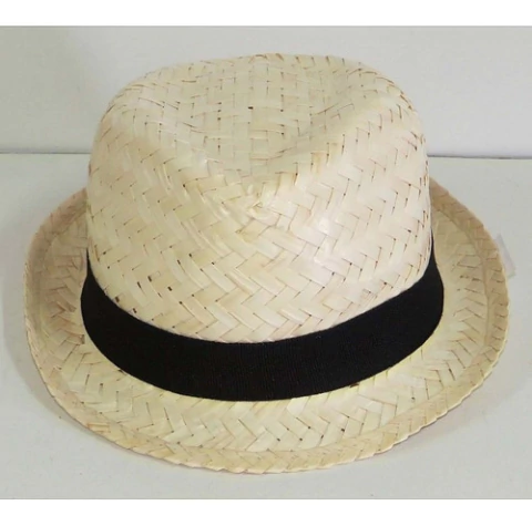 Sombrero Chico Natural Con Detalle Negro