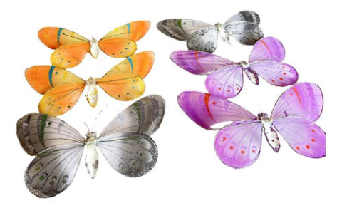 Mariposas Decorativas Set X6 De Plastico