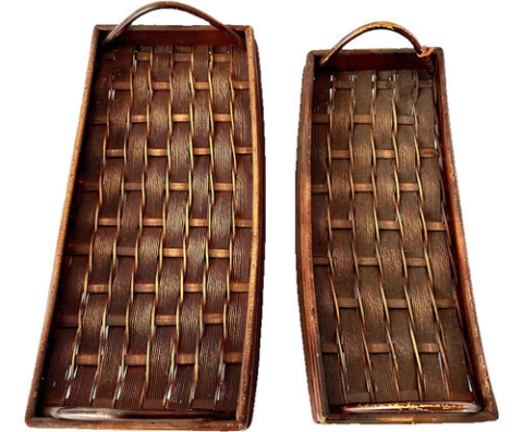 Centro De Mesa De Madera Bandejas Set X2