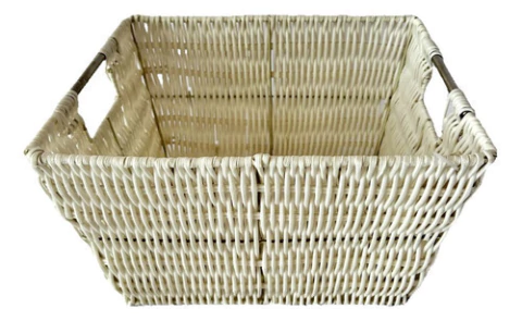 Canasto Organizador De Plastico Cuadrado Con Manijas