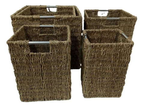 Canasto Con Manija Cromada X5