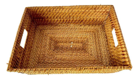 Bandeja Rectangular De Bambú Con Manijas