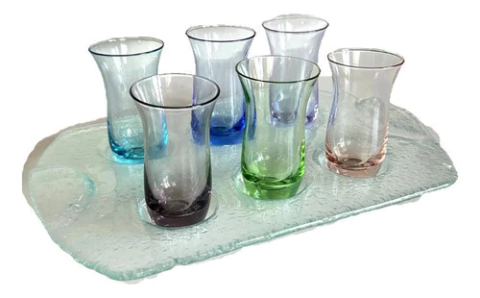 Bandeja De Vidrio Con Shots De Colores X6