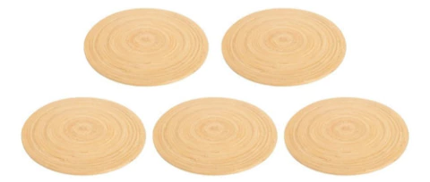 Posa Fuente - Plato De Bambú - Diametro 30cm (set X 5u)