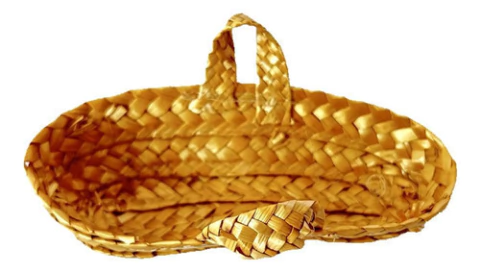 Cesta Ovalada De Bambú Con Manijas