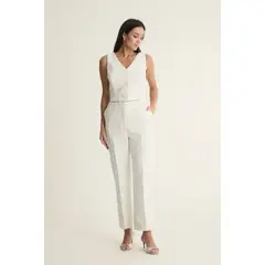 CALÇA RETA EM TEXTIL TROPICAL