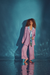 Camisa blazer com ombreiras em viscose lavanda na internet
