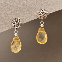 Imagen de Aros gota flat con base de plata