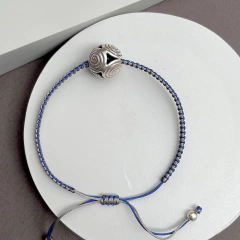 Pulseras tejidas con hilos de seda en 2 colores, con centro - comprar online