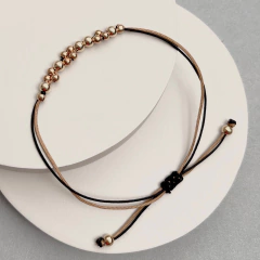Imagen de Pulseras bolitas de goldfilled con 2 hilos seda