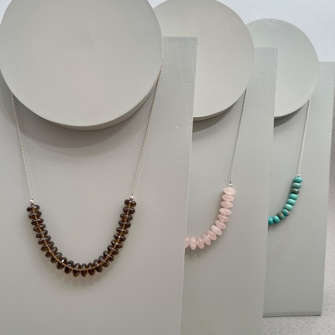 Collar corto cadena Plata 925 y Topacio Champagne