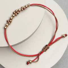 Pulseras bolitas de goldfilled con 2 hilos seda - tienda online