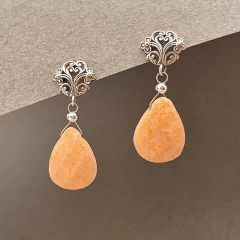 Aros gota flat con base de plata