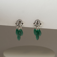 Aros plata y escamas checas vintage verde - comprar online