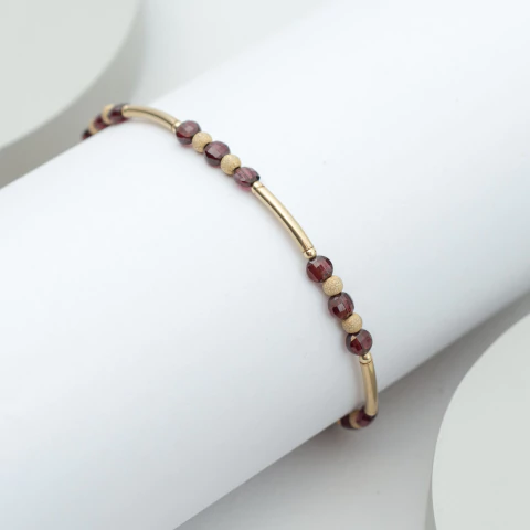 Pulsera con goldfilled y granate