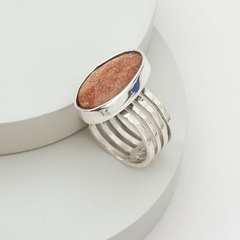 Anillo rulos de plata con sandstone