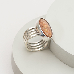 Anillo rulos de plata con sandstone - comprar online