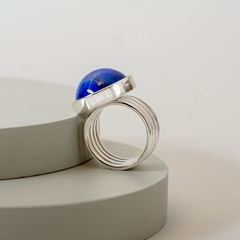 Anillo rulos de plata con lapislazuli en internet