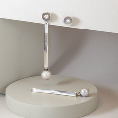 Aros desmontables Stick con perla gris - comprar online