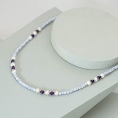 collar de plata, calcedonia y amatista en internet