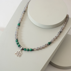 Collar Ágata y dije mandala - comprar online