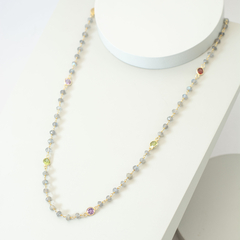 Collar corto con labradorita y links de piedras - comprar online